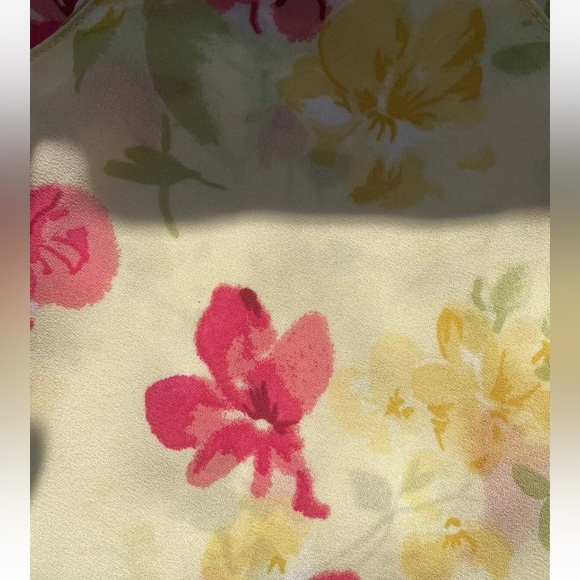 Reversible Studio Ease Size 10 Yellow/White Floral Maxi Dress -Beautiful Vintage - Picture 2 of 3